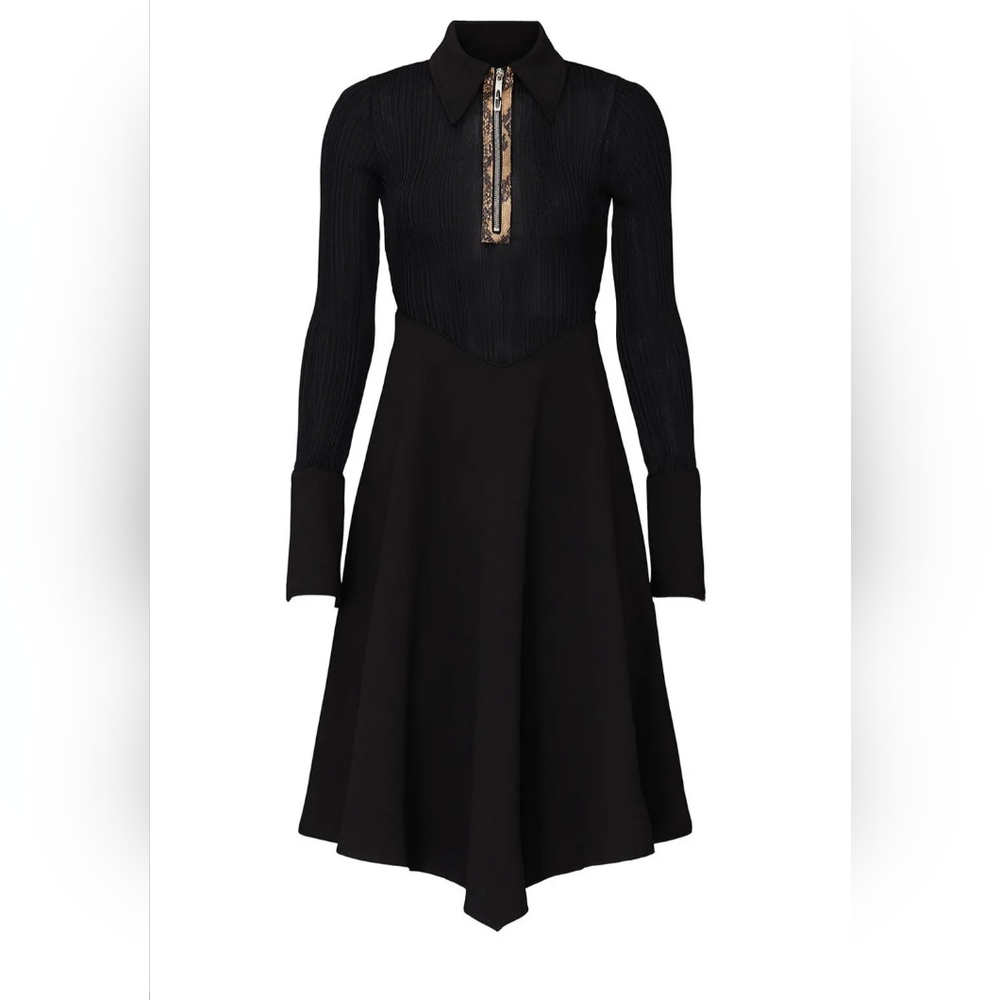 ELLERY Calabasas Zip Up Panel Long Sleeve Black Dress Size 14 - Picture 12 of 13